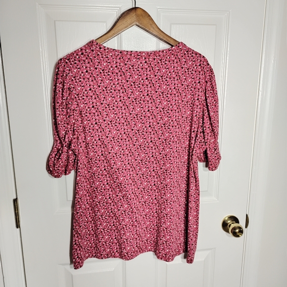 LOFT Pink Smocked Sleeve Blouse - Picture 2 of 6